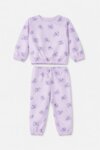 Ensemble Beauté Fille 2 Pièces en Maille Gaufrée - Sweat à Col Rond & Jogging Imprimé (Motif Papillons / Fraises)