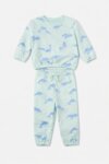 Ensemble garcon / Bébé 2 Pièces Imprimé Dauphins - Sweat & Jogging (Bleu Ciel Pastel)
