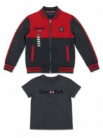 Ensemble Garçon 2 Pièces Style Sportswear - Veste Teddy Zippée Bi-Matière & T-Shirt Logo (Eden Park) - Image 3