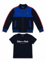 Ensemble Garçon 2 Pièces Style Sportswear - Veste Teddy Zippée Bi-Matière & T-Shirt Logo (Eden Park)