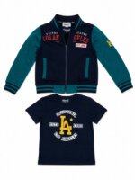 Ensemble Garçon 2 Pièces Veste Teddy Zippée & T-Shirt - Style Campus US "Los Angeles LA" - Image 2