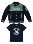 Ensemble Garçon 2 Pièces Veste Teddy à Pressions & T-Shirt - Style Varsity "New York Yankees"