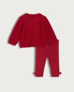Ensemble Bébé Fille 2 Pièces Gilet Torsadé & Pantalon / Legging en Maille - Fred - Image 2