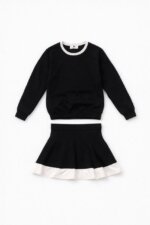 Ensemble Fille 2 Pièces Sweat & Jupe Évasée à Bords Contrastants - H&M