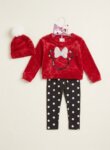 Ensemble Fille Disney 3 Pièces - Pull Mœlleux, Legging Imprimé & Accessoire Assorti (Minnie / La Reine des Neiges)