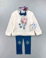 Ensemble Fille Disney 3 Pièces - Pull Mœlleux, Legging Imprimé & Accessoire Assorti (Minnie / La Reine des Neiges) - Image 3