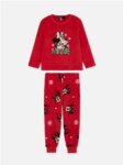 Pyjama 2 Pièces Fille Disney Minnie Mouse - T-Shirt Manches Longues & Pantalon Rouge Étoiles de Neige