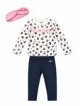 Ensemble Bébé / Fille Reebok 3 Pièces Sportswear - T-Shirt Manches Longues Imprimé Léopard, Legging & Bandeau Assorti