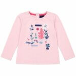 T-shirt Fille Manches Longues Rose -Sergent-major-Motif Floral Graphique & Poétique