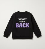 Sweat-Shirt Enfant Disney Stitch Noir - Col Rond & Typographie Violette - Image 3