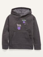 Sweat à Capuche Enfant Pokémon Ectoplasma (Gengar) - Sweat Molleton Gris Anthracite à Poche Kangourou