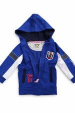 Veste Zippée à Capuche Enfant Bleu Roi Sportswear - Blouson Molleton à Bandes Contrôlées & Écussons - Image 3