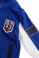 Veste Zippée à Capuche Enfant Bleu Roi Sportswear - Blouson Molleton à Bandes Contrôlées & Écussons - Image 4