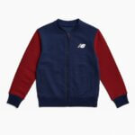 Veste Zippée Enfant New Balance Style Teddy / Varsity - Molleton Bicolore à Logo Poitrines