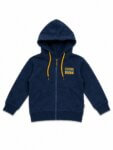 Veste Zippée à Capuche Enfant Bleu Marine - Molleton "UNDER CONSTRUCTION DUDE" & Cordons Jaunes