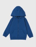 Veste Zippée à Capuche Enfant Bleu Roi - Sweat Basic Molletonné à Poche Kangourou