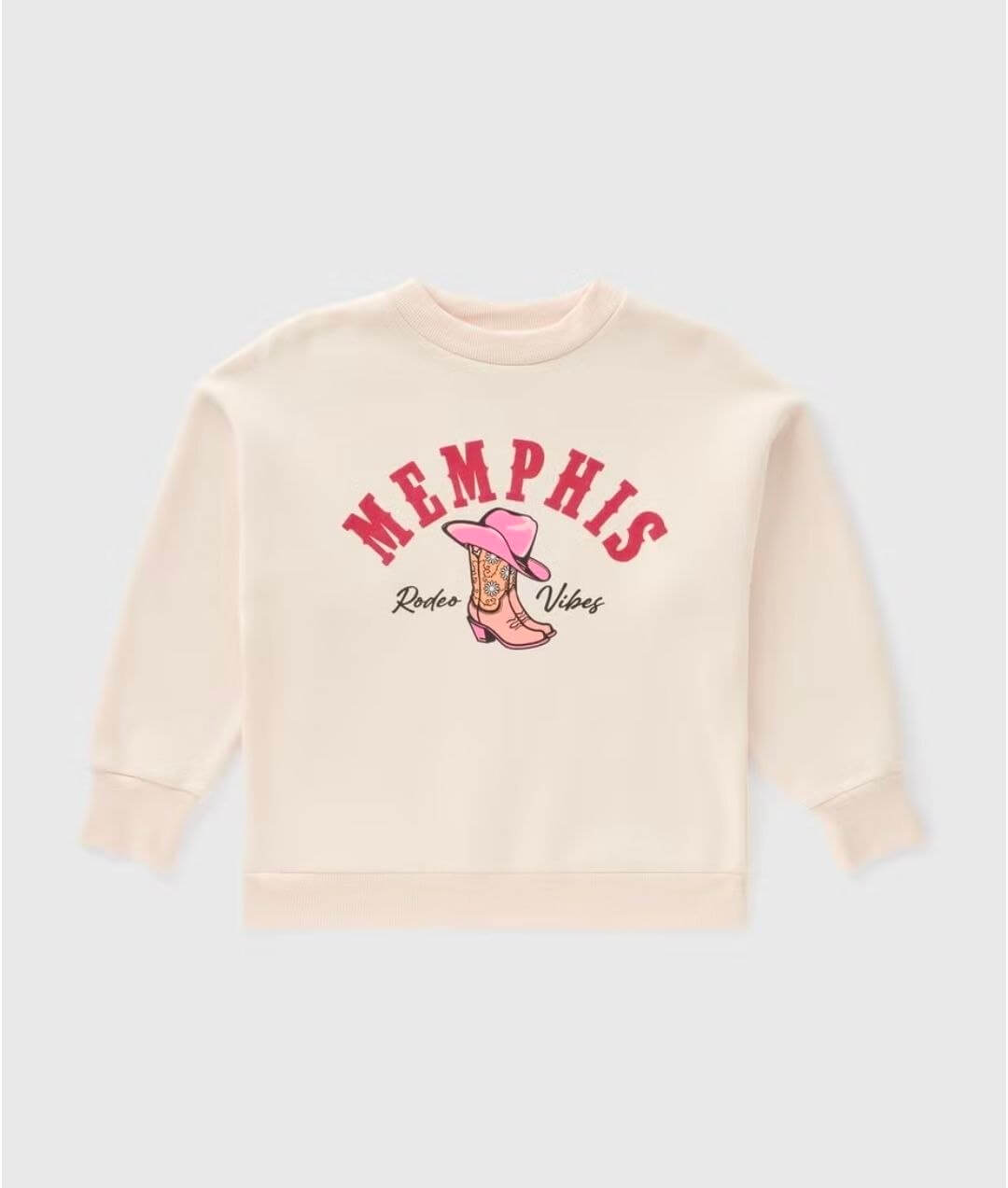 IMAGE 2026-09-01 14:33:41 Sweat-Shirt Fille Style Western & Vintage - Collection Imprimés Graphiques (Memphis Country & Papillon Let Go) - Image 1