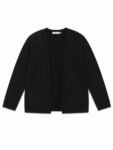 Gilet Noir Maille Ouverte Sans Boutons filles - Cardigan Soft Minimaliste