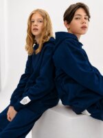 Ensemble Sweat à Capuche et Pantalon de Jogging Unisex Fille / Garçon - Collection Streetwear Bleu Marine - Image 2