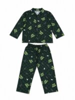 Pyjama Boutonné 2 Pièces Garçon - Chemise & Pantalon Imprimés Fun (Dinosaures, Crocodiles & Epic Vibes)