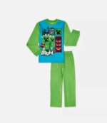 Lot 2 Pyjamas Garçon - Minecraft & Jurassic World - Manches Longues Bleus et Verts - Image 2