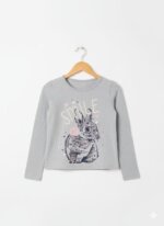 Lot de 5 T-shirts Manches Longues Fille - Motifs Lapin, Chat, Velo & Paillettes - Image 4