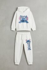 Lot 2 Ensembles Survêtement Disney Stitch - Sweat à Capuche & Pantalon - Blanc et Rouge - Image 3