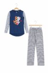 Ensembles Pyjamas Fille Manches Longues – Hauts Imprimés Ours / Lapin & Pantalons Rayés