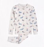 Ensemble Pyjama 2 Pièces Enfant Motif Dinosaures / Créatures Fantastiques - Off-White / Beige Clair