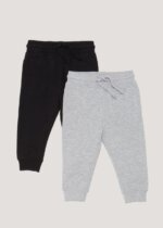 pack de 2 Joggings en Molleton Enfant – Noir & Gris