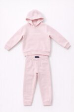 Ensemble survêtement rose clair sweat à capuche et jogging pour fille / enfant