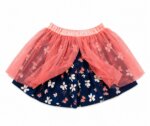 Ensemble Fille Sweat Bleu Marine Papillons et Jupe Tutu En Tulle Pêche Motifs Fleurs - Image 4