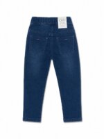 Jean Fille Bleu Brut Elasticité Confort Motifs Lapin Brodés aux Genoux - Image 3