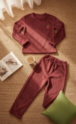 Pyjama Femme Ensemble 2 Pièces Homewear Confortable Chaud (Haut Manche Longue & Pantalon) - Image 4