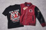 Ensemble Garçon Veste Varsity Rouge et T-shirt Noir - Image 2