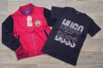 Ensemble Garçon Veste Varsity Rouge et T-shirt Noir - Image 3