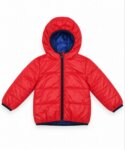 Doudoune à Capuche Garçon Rouge et Bleu – Blouson Matelassé Léger Mi-Saison