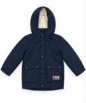 Doudoune à Capuche Garçon Rouge et Bleu – Blouson Matelassé Léger Mi-Saison