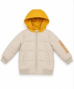 Veste & Blouson Chaud Garçon / Enfant à Capuche – Collection Hiver (Noir / Beige & Jaune)
