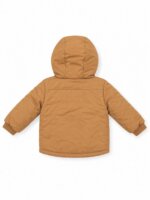 Manteau Bébé / Garçon Chaud à Capuche – Parka Marron Camel Doublée Sherpa Motif Camions - Image 3