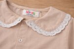 Chemise & Chemisier Fille à Col Claudine en Dentelle – Manches Longues Chic (Vert, Beige, Rose, Blanc) - Image 6