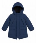 Parka Chaud Garçon à Capuche – Manteau Hiver Bleu Roy / Bleu Marine Imperméable