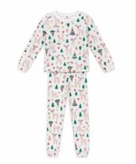 pack de 2 Pyjamas Fille Manches Longues – Ensemble Nuit Motif Renne & Cerf (Coton Doux) - Image 3