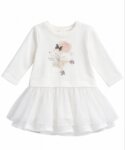 Robe tunique blanche à papillons manches longues - Fille / Bébé