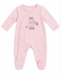 Pyjama Grenouillère Bébé Coton Écru – Pressionné Croisé Motif Loutre & Câlin