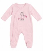 Pyjama Grenouillère Bébé Coton Écru – Pressionné Croisé Motif Loutre & Câlin
