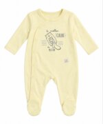 Pyjama Grenouillère Bébé Coton Écru – Pressionné Croisé Motif Loutre & Câlin - Image 4