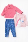 Ensemble 3 Pièces Bébé / Newborn – Veste Boutonnée, T-Shirt Manches Longues & Pantalon Stretch