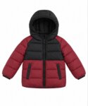 Doudoune à capuche matelassée bicolore rouge et noire - Garçon / Enfant