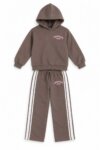 Ensemble Survêtement Enfant Marron Taupe – Sweat à Capuche & Jogging Droite Bicolore